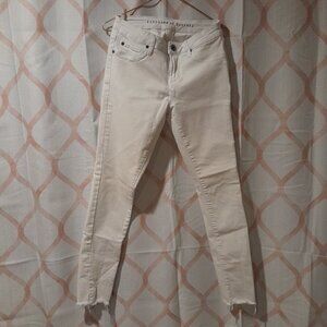 white straight leg jeans